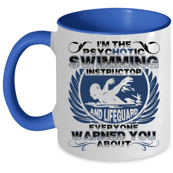 Funny Swimming Coffee Mug, Swimming Instructor And Lifeguard Accent Mug