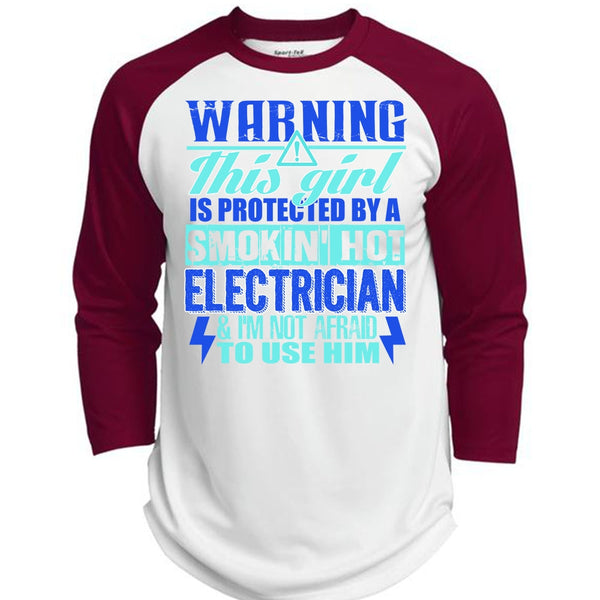 Smoking Hot Electrician T Shirt, I Love Electrician T Shirt, Awesome T-Shirts  (Polyester Game Baseball Jersey)