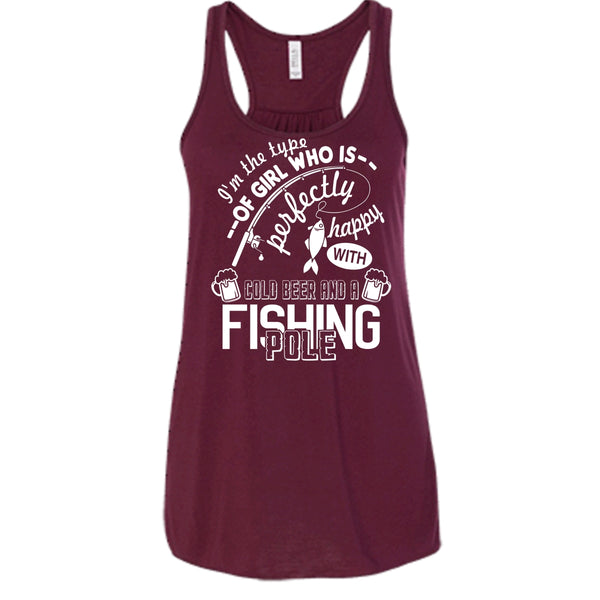 Pretty Happy With Cool Beer T Shirt, A Fishing Pole T Shirt, Cool T Shirt