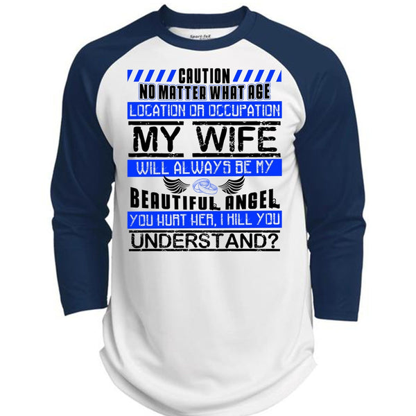 My Wife Will Always Be My Beautiful Angel T Shirt, I Love Wife T Shirt, Awesome T-Shirts  (Polyester Game Baseball Jersey)