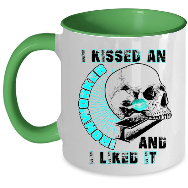 I Love Ironworker Coffee Mug, I Kissed An Ironworker And I Like It Accent Mug