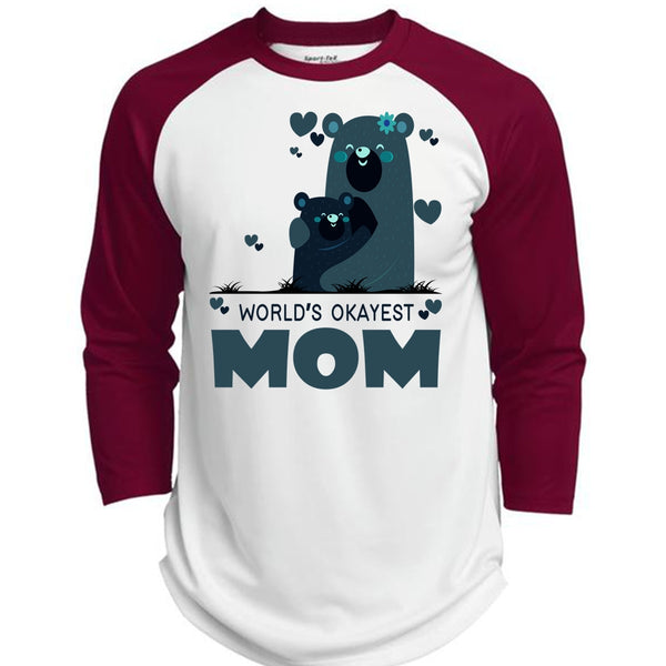 World's Okayest Mom T Shirt, Being A Mom T Shirt, Mother's Day T Shirt  (Polyester Game Baseball Jersey)