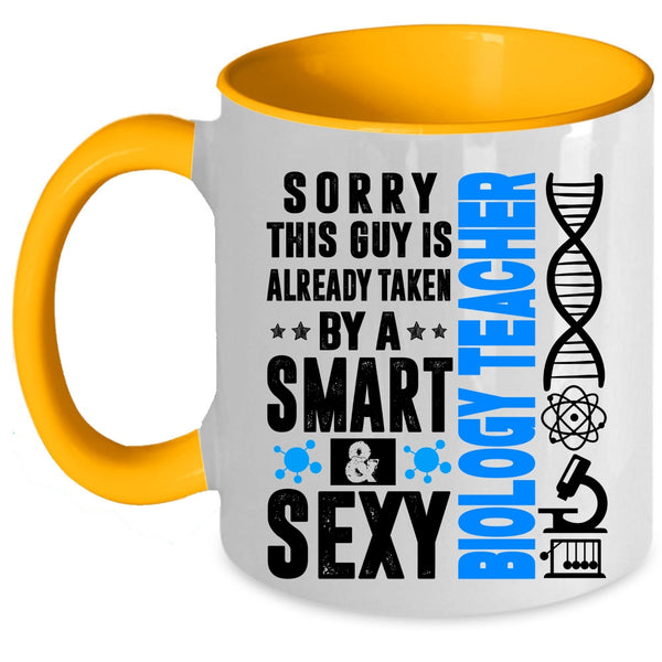 Awesome Husband Coffee Mug, Taken By A Smart Biology Teacher Accent Mug