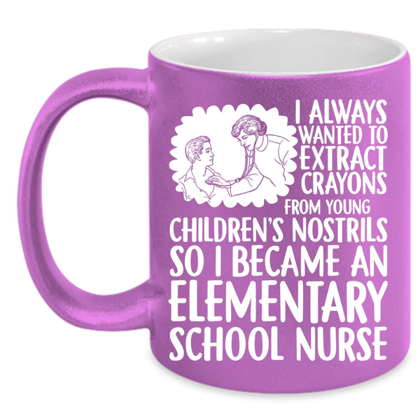 I Became An Elementary School Nurse Coffee Mug, Awesome Nurses Coffee Cup