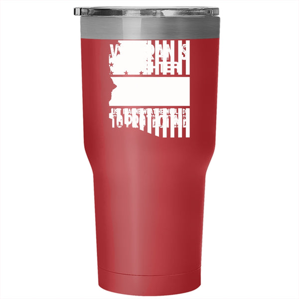 Veteran's Daughter Tumbler 30 oz Stainless Steel, My Dad Protect Me Travel Mug