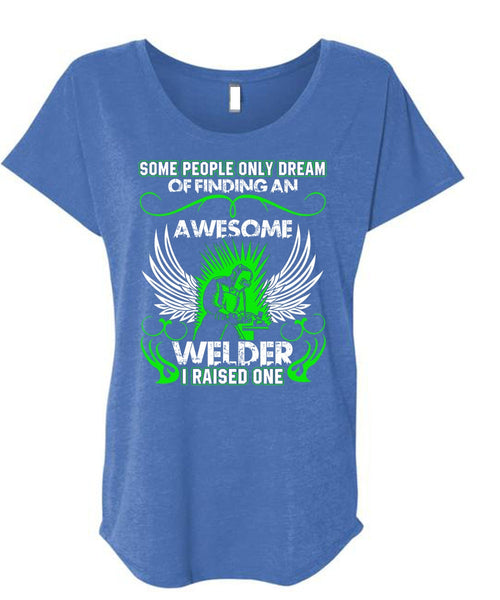Finding An Awesome Welder T Shirt, Being A Welder T Shirt, Cool Shirt (Ladies' Triblend Dolman Sleeve)