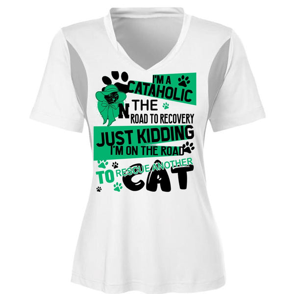 I'm A Cataholic In The Road T Shirt, I Love My Cat T Shirt, Awesome T-Shirts