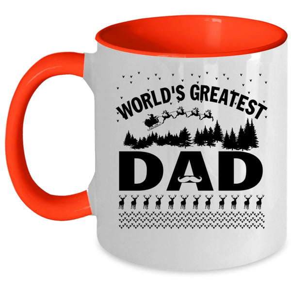 Christmas Gift For Dad Coffee Mug, World's Greatest Dad Accent Mug
