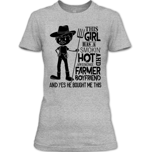 Awesome Farmer Boyfriend T Shirt, Gift Farmer T Shirt