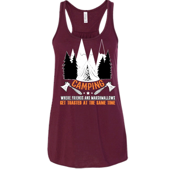 Camping T Shirt, Where Friends And Marshmalows Tank Top