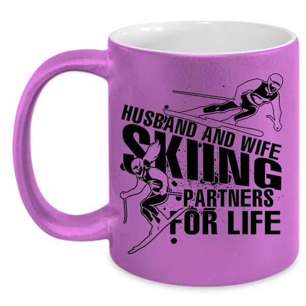 Skiing Partners For Life Coffee Mug, Husband And Wife Accent Mug