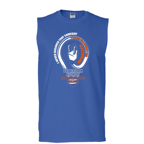 Grumpy Old Electrician T Shirt, Coolest Electrician Tank Top (Men's Cotton Sleeveless)