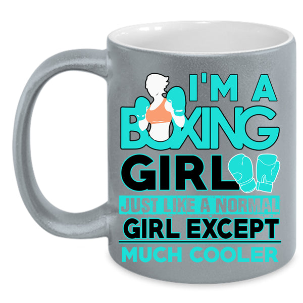 Cool Boxer Coffee Mug, I'm A Boxing Girl Accent Mug