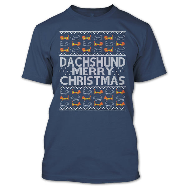 Dachshund Merry Christmas T Shirt, Coolest Dachshund T Shirt