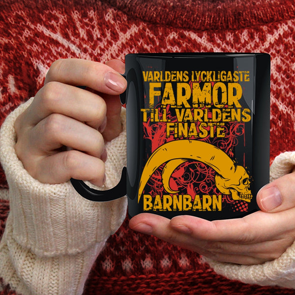Varldens Lyckligaste Farmor Coffee Mug, Cool Grandmas Coffee Cup