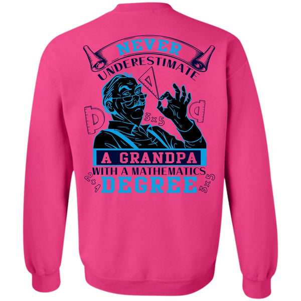 Being A Mathematic T Shirt, Grandpa With A Mathematics Degree Sweatshirt