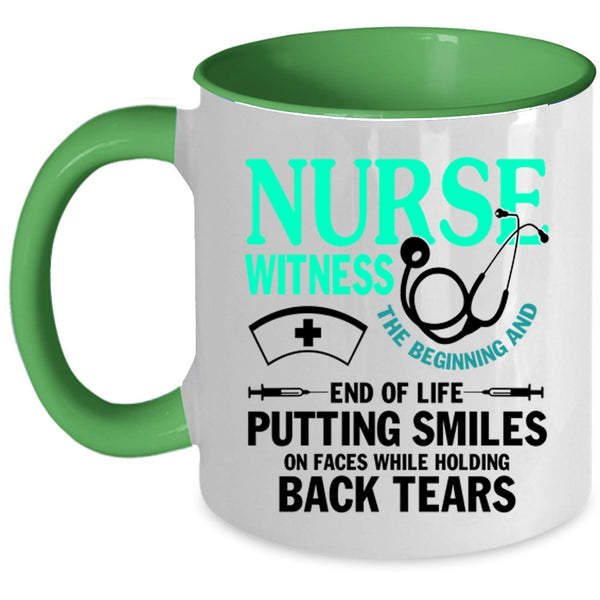Cute Gift For Nurse Coffee Mug, Nurse Witness Accent Mug