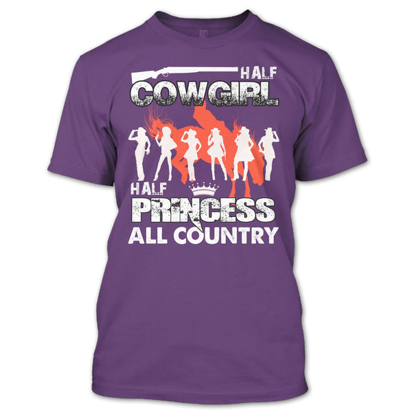 Half Cowgirl T Shirt, Half Princess T Shirt