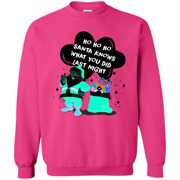 Merry Christmas T Shirt, Santa Knows What You Did Last Night Sweatshirt