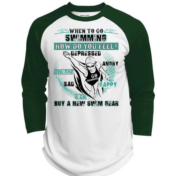 When To Go Swimming T Shirt, I Love Swimming T Shirt, Awesome T-Shirts  (Polyester Game Baseball Jersey)