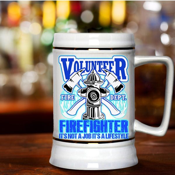 It's Not A Job It's A Lifestyle Beer Stein 22oz, Volunteer Firefighter Beer Mug