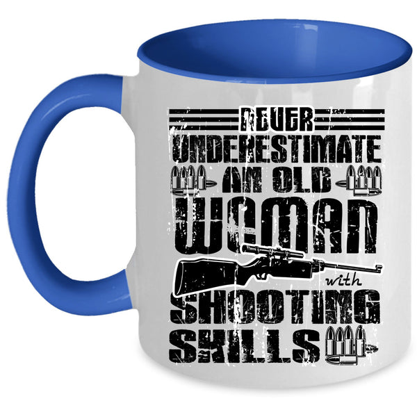 Cool Grandmother Coffee Mug, An Old Woman With Shooting Skills Accent Mug