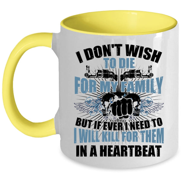 Awesome Gift For Gunner Coffee Mug, I Love My Family Accent Mug