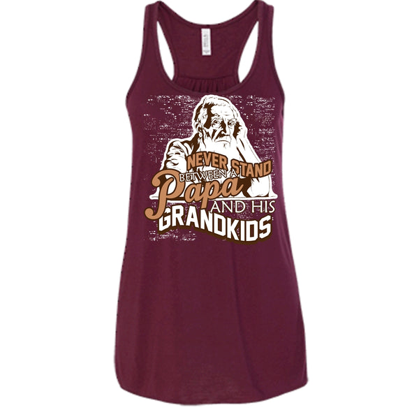Never Stand Between T Shirt, A Papa And A His Grandkids Tank Top