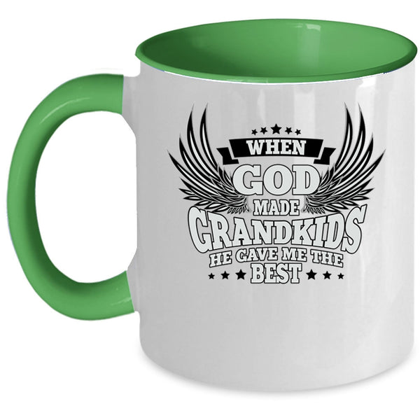 He Gave Me The Best Coffee Mug, When God Made Grandkids Accent Mug