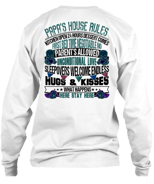 Papa's House Rules T Shirt, I Love Papa T Shirt