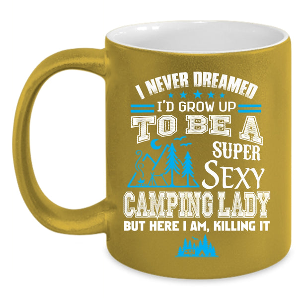 I'd Grow Up To Be A Camping Lady Coffee Mug, Cute Camping Lady Coffee Cup