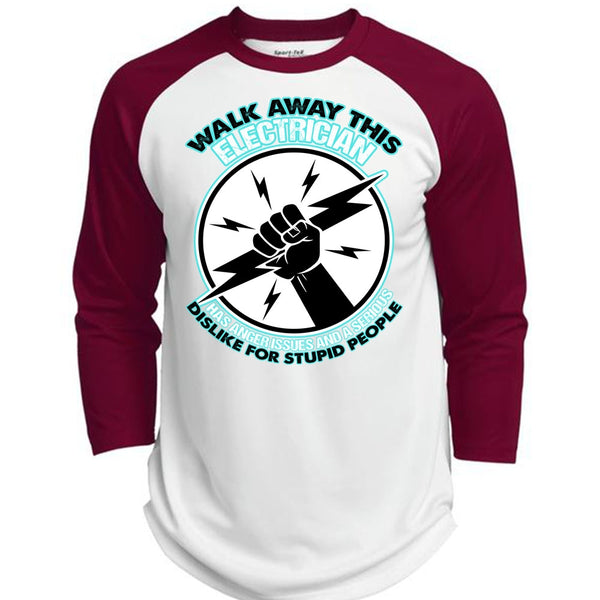 Walk Away This Electrician T Shirt, I Love Electrician T Shirt, Awesome T-Shirts  (Polyester Game Baseball Jersey)
