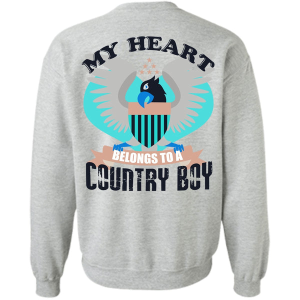 I Love Veteran T Shirt, My Heart Belongs To A Country Boy Sweatshirt