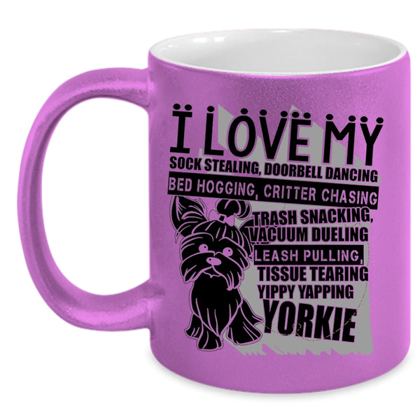 Cute Yorkie Coffee Mug, I Love My Yorkie Accent Mug