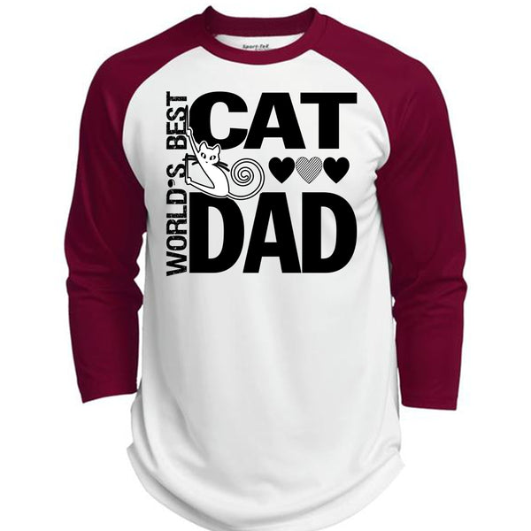 World's Best Cat Dad T Shirt, I Love Cat T Shirt, Father's Day T Shirt  (Polyester Game Baseball Jersey)