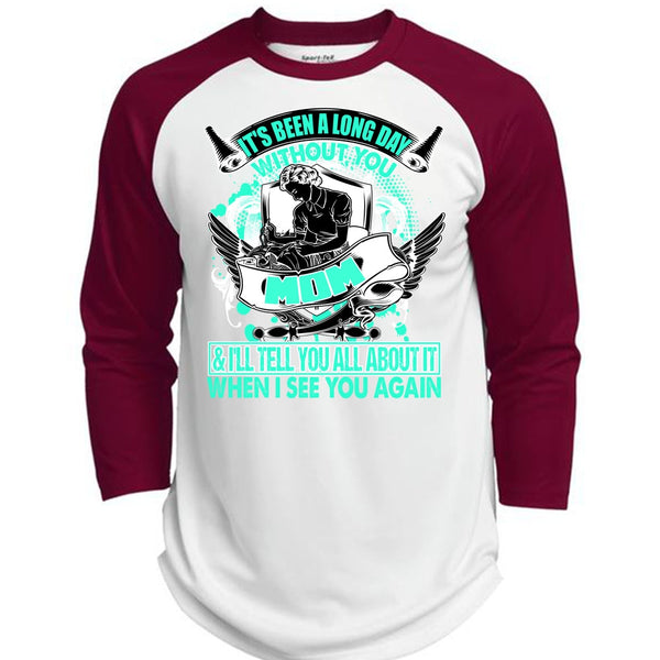 Long Day Without You Mom T Shirt, I Love Mom T Shirt, Awesome T-Shirts  (Polyester Game Baseball Jersey)