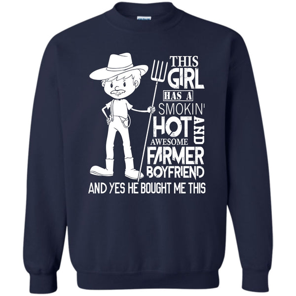 Coolest Farmer's Girlfriend T Shirt, Gift Farmer Sweatshirt