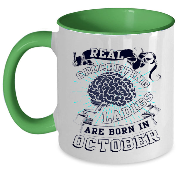 Born In October Coffee Mug, Real Crocheting Ladies Accent Mug