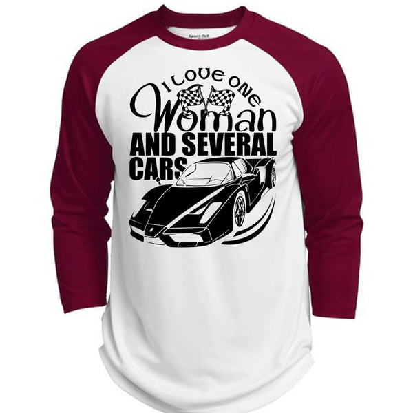 I Love One Woman And Several Cars T Shirt, I Love Car T Shirt, Awesome T-Shirts  (Polyester Game Baseball Jersey)