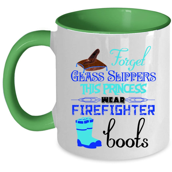 Cute Fireman Coffee Mug, This Princess Wear Firefighter Boots Accent Mug