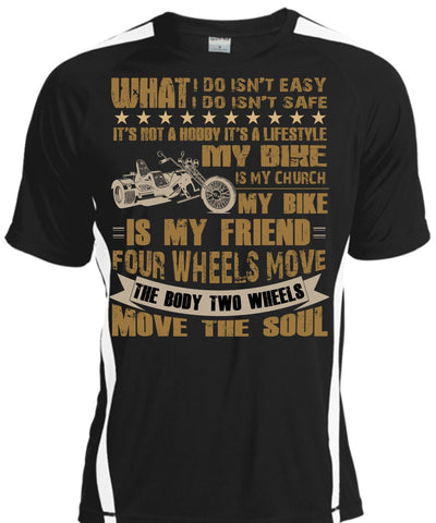 A black t-shirt with the shopify logo