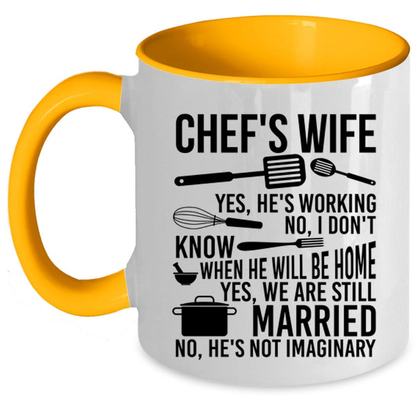 Funny Gift For Chef's Wife Coffee Mug, Chef's Wife Accent Mug