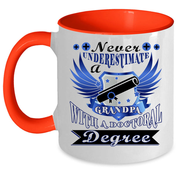 Old Doctor Coffee Mug, Grandpa With A Doctoral Degree Accent Mug