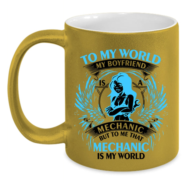 Cool Couple Coffee Mug, My Boyfriend Is A Mechanic Accent Mug
