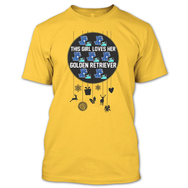 This Girl Loves Her Golden Retriever T Shirt, Merry Christmas Gift T Shirt