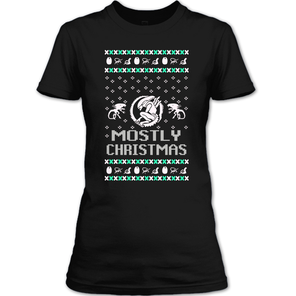 A black t-shirt with the shopify logo