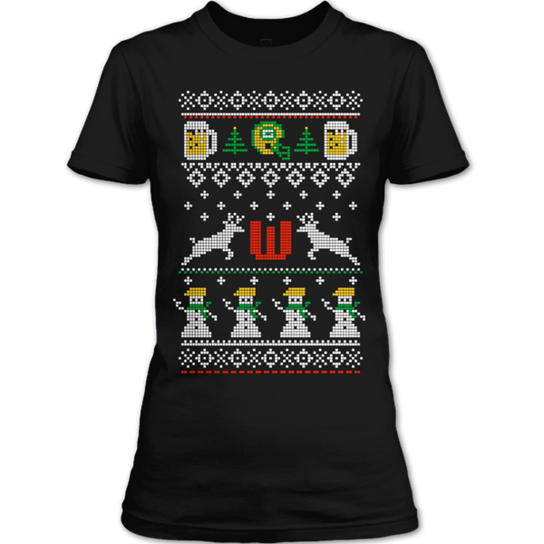 A black t-shirt with the shopify logo