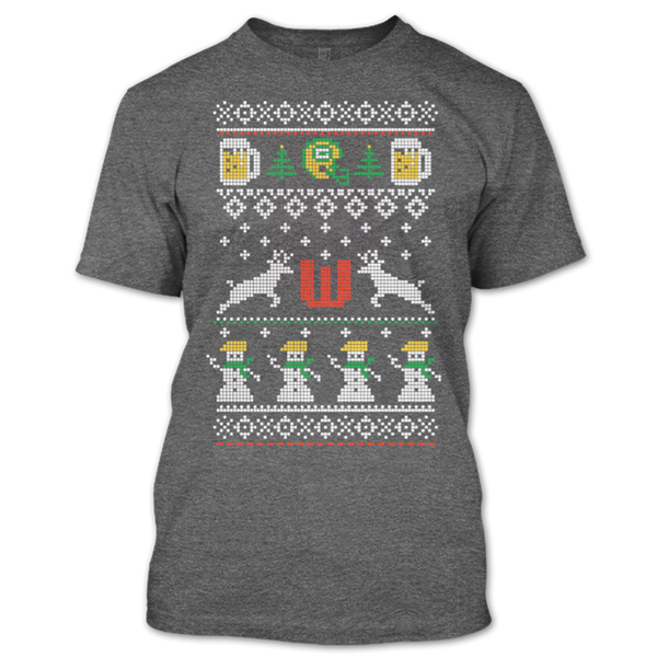 A black t-shirt with the shopify logo