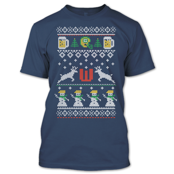 A black t-shirt with the shopify logo