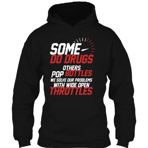 A black t-shirt with the shopify logo